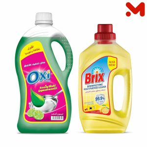 اوكسى سائل اطباق ليمون اخضر2.5لتر+بريكس730مل