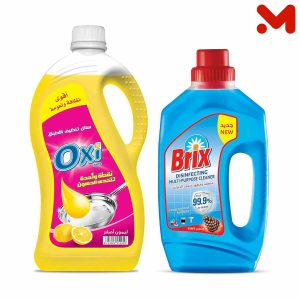 اوكسى سائل اطباق ليمون اصفر2.5لتر+بريكس730مل