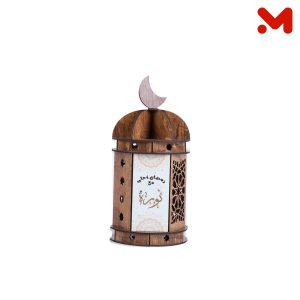 فانوس رمضان خشب بيج