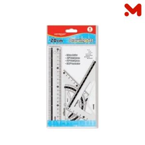 طقم هندسى مسطرة 20سم+2مثلث+منقلة 002